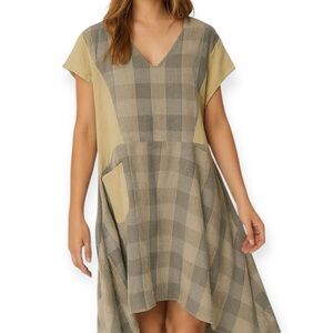 Rhum Raisin Lagenlook Parisian Check Print Dress